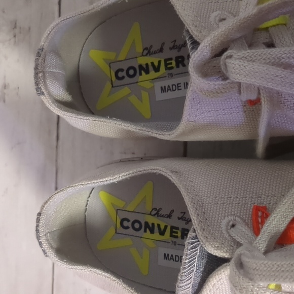 Converse All Star Chuck Taylor Renew Shoes in Beige with Orange and Yellow - Picture 8 of 11